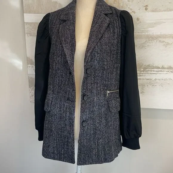 ANTHROPOLOGIE Maeve Mixed Media Relaxed Jacket NWT size 6